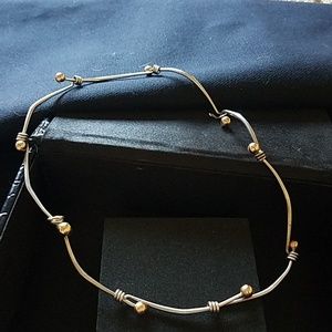 Sterling and 14 kt necklace